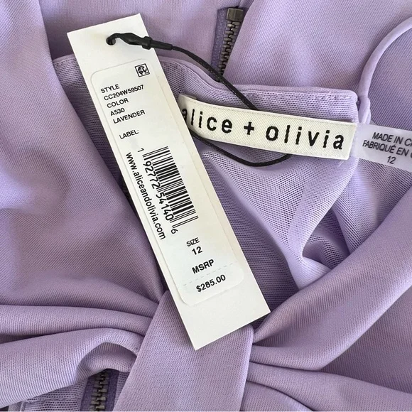 Alice + Olivia Havana Sleeveless Cut Out Mini Dress in Lavender NWT - Picture 7 of 9